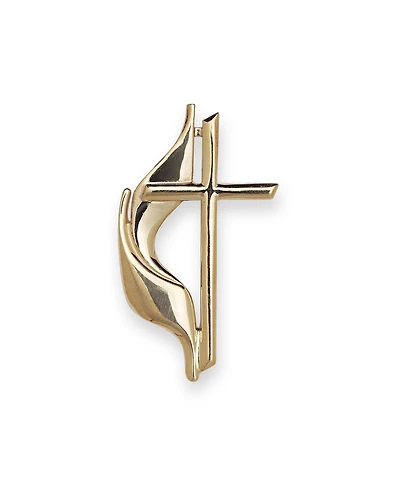 Curata Jewelry Men's 10k Gold Methodist Cross Lapel Pin
