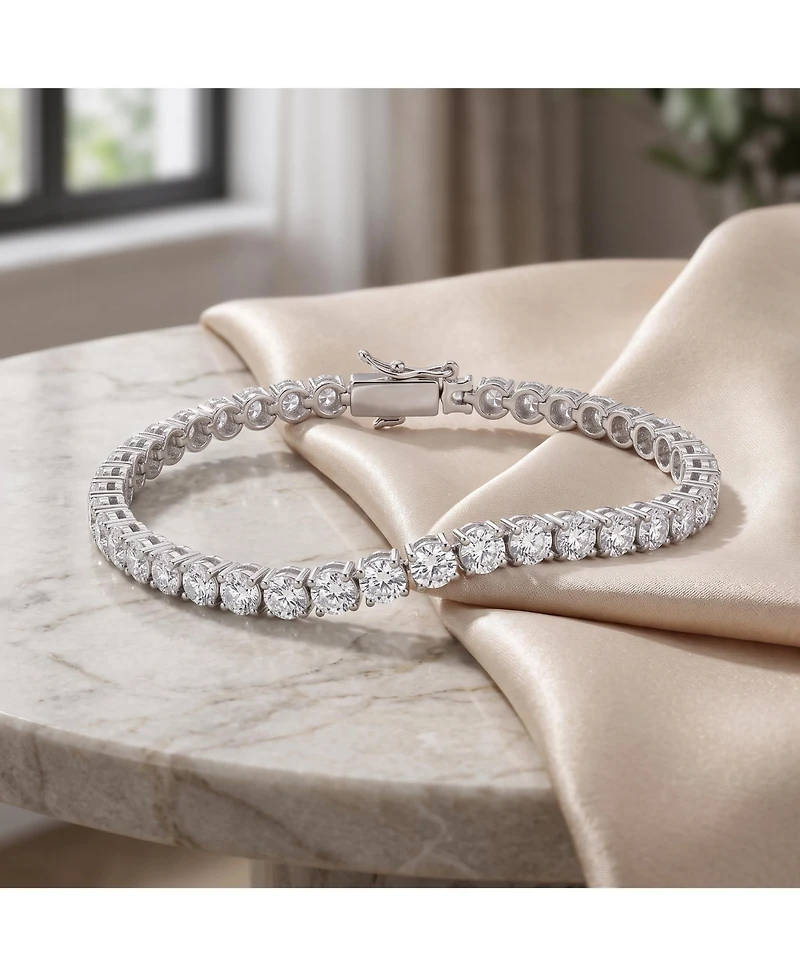Classic White Gold Plated Cubic Zirconia 5MM Tennis Bracelet