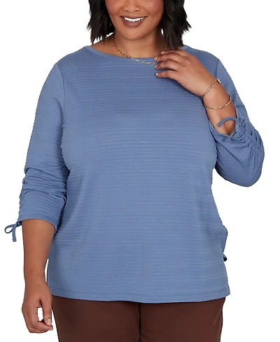 Ruby Rd. Plus Ottoman Boat Neck 3/4-Sleeve Top