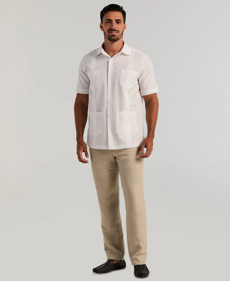 Cubavera Men's Linen Blend Four-Pocket Shirt