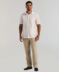 Cubavera Men's Linen Blend Four-Pocket Shirt