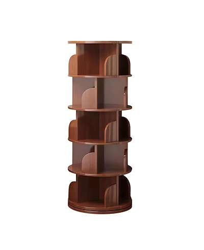 sumyeg 5-Tier Rotating Bookshelf with 360degree(s) Display, Space-Saving Storage Tower for Home or Office