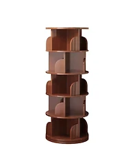 sumyeg 5-Tier Rotating Bookshelf with 360degree(s) Display, Space-Saving Storage Tower for Home or Office