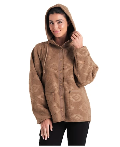 Legendary Whitetails Women's Embossed Snap Front Fleece Hooded Jacket
