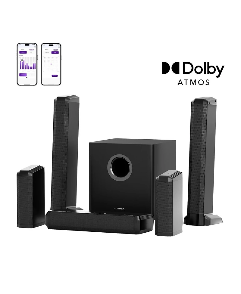 Ultimea Apollo S90 9.1ch Dolby Atmos Sound System, Wireless Subwoofer, Rear Speakers, Rgb Lights, App Control, 470W