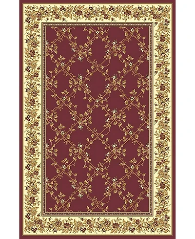 Closeout! Km Home 1427/1730/Burgundy Navelli Red 3'3" x 5'4" Area Rug