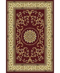 Closeout! Km Home 1419/1330/Burgundy Navelli Red 3'3" x 5'4" Area Rug