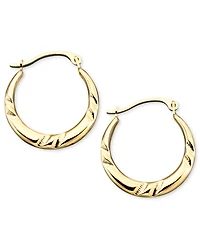 10k Gold Small Polished Pinched Hoop Earrings