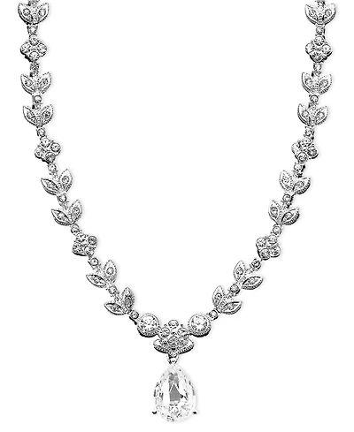 Eliot Danori Cubic Zirconia Leaf (1 ct. t.w.) Necklace, Created for Macy's