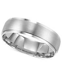 14k White Gold Brushed Finish Wedding Band