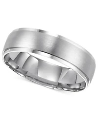 14k White Gold Brushed Finish 6mm Wedding Band