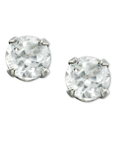 Children's 14k Gold Earrings, Cubic Zirconia Accents