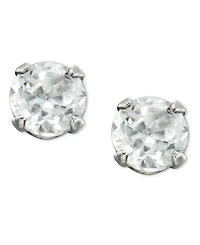 Children's 14k Gold Earrings, Cubic Zirconia Accents
