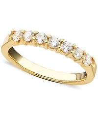 Seven Diamond Band Rings In 14k Gold