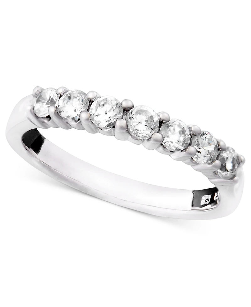Seven Diamond Band Ring in 14k Yellow or White Gold (1/2 ct. t.w.)