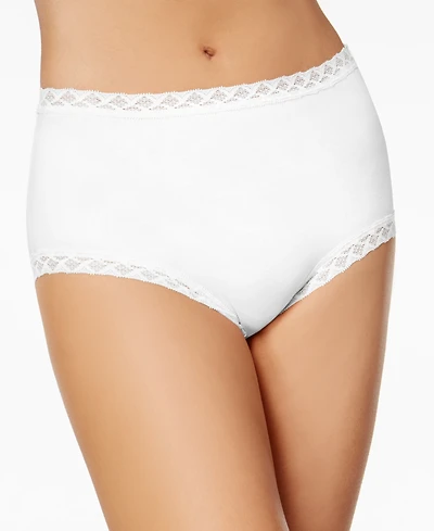 Natori Bliss Lace-Trim High Rise Cotton Brief 755058