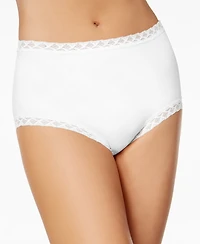 Natori Bliss Lace-Trim High Rise Cotton Brief 755058