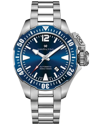 Hamilton Men's Swiss Automatic Khaki Frogman Stainless Steel Bracelet Watch 42mm H77705145
