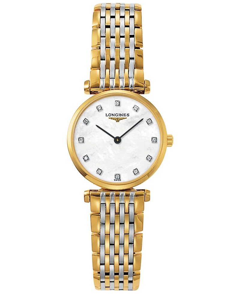 Longines Women's Swiss La Grande Classique De Longines Two-Tone Pvd Stainless Steel Bracelet Watch 24mm L42092877