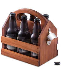 Bey-Berk 6-Pack Wooden Caddy