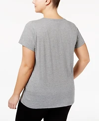 Hue Womens Plus Sleepwell Solid S/S V-Neck T-Shirt with Temperature Regulating Technology