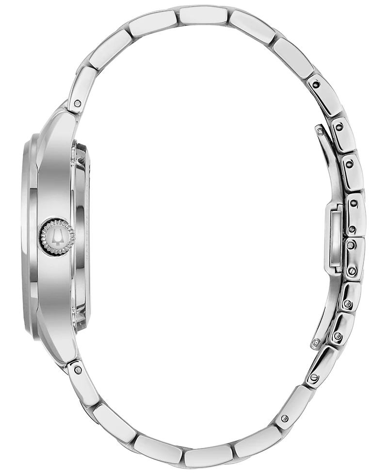 Bulova Women's Automatic Diamond Accent Stainless Steel Bracelet Watch 34mm 96P181