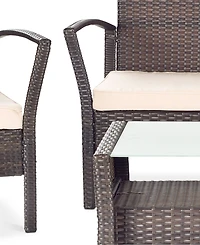 Calann Outdoor 4-Pc. Seating Set (1 Loveseat, 2 Chairs & 1 Coffee Table)
