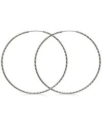 Guess Textured 3" Extra-Large Hoop Earrings