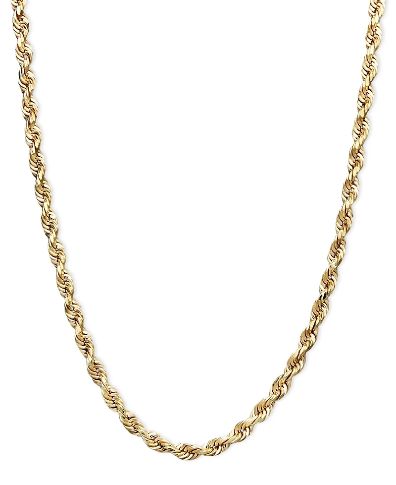 Lightweight Rope Chain 18" Necklace (1-3/4mm) in 14k Yellow Gold