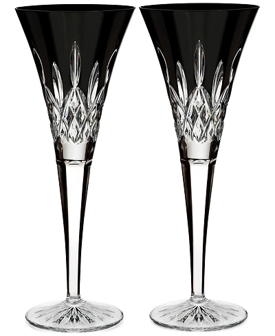 Waterford Lismore Black Toasting Flute Pair