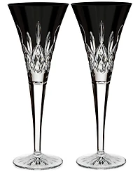 Waterford Lismore Black Toasting Flute Pair