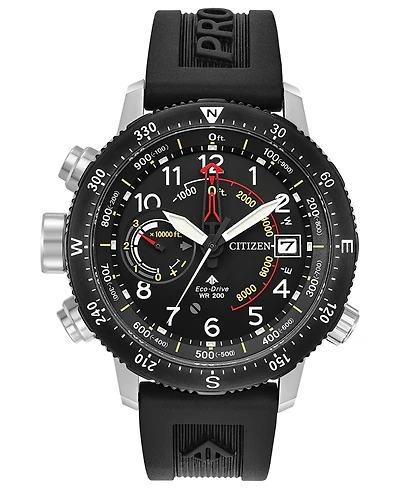 Citizen Eco-Drive Men's Promaster Altichron Black Rubber Strap Watch 46mm