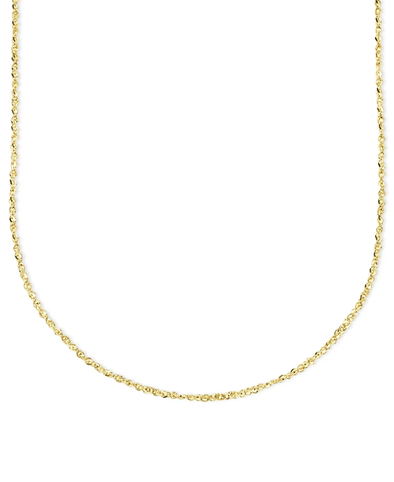 Italian Gold 14k Gold Necklace, 16" Perfectina Chain Necklace (1-1/8mm)