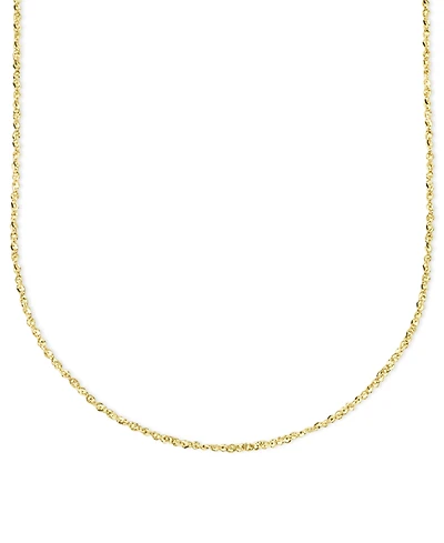 Italian Gold 14k Gold Necklace, 16" Perfectina Chain Necklace (1-1/8mm)