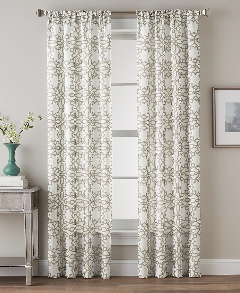 Lotus Harmony 40" x 95" Geometric Print Curtain Panel
