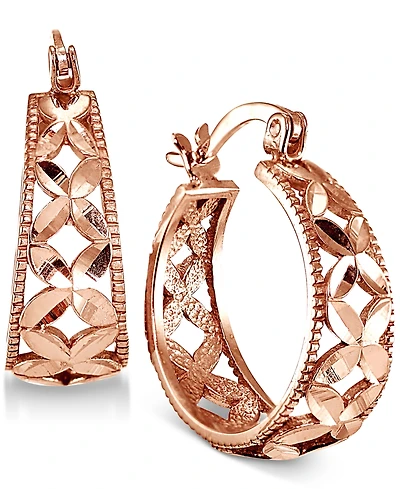 Giani Bernini Small Floral Hoop Earrings, 0.75", Created for Macy's