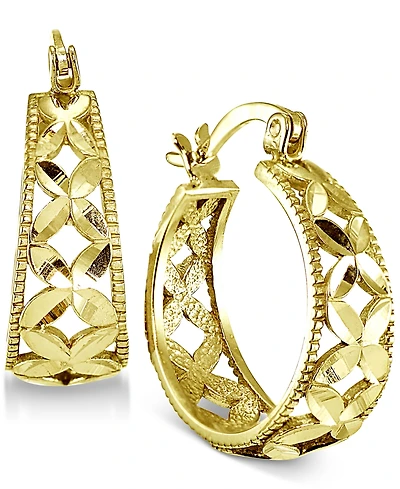 Giani Bernini Small Floral Hoop Earrings, 0.75", Created for Macy's