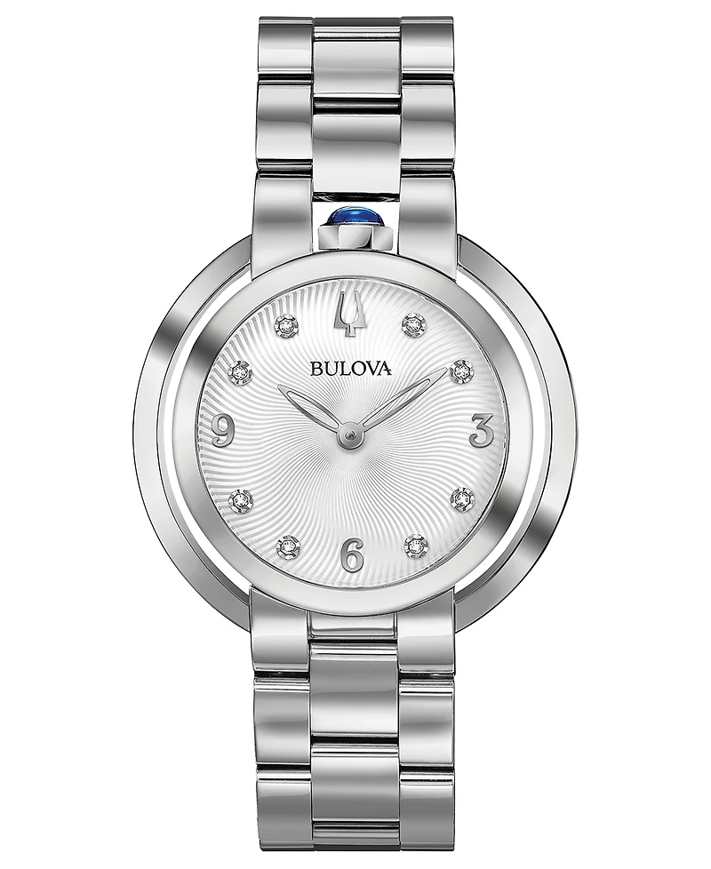 Bulova Women's Rubaiyat Diamond-Accent Stainless Steel Bracelet Watch 35mm