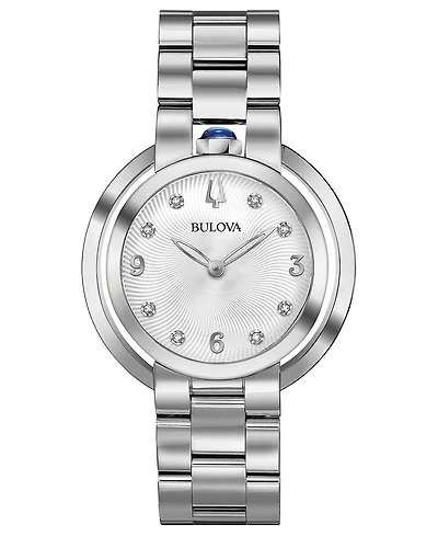 Bulova Women's Rubaiyat Diamond-Accent Stainless Steel Bracelet Watch 35mm