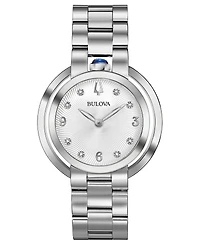 Bulova Women's Rubaiyat Diamond-Accent Stainless Steel Bracelet Watch 35mm