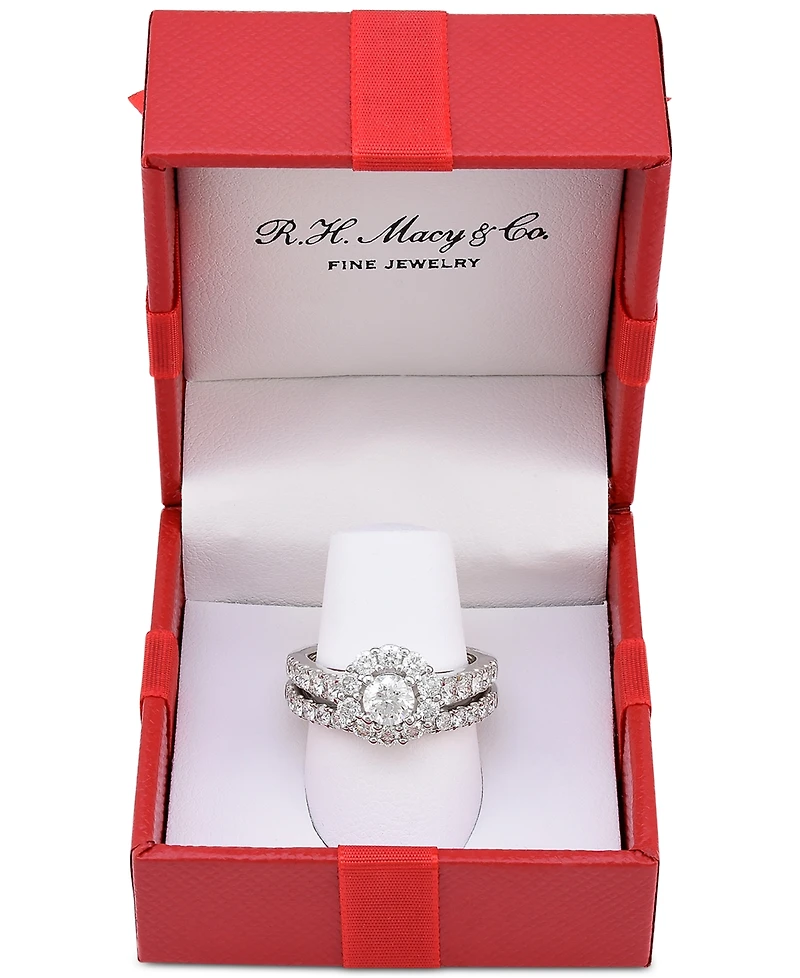 Certified Diamond Bridal Set (2 ct. t.w.) 18k Gold, White Gold or Rose Created for Macy's