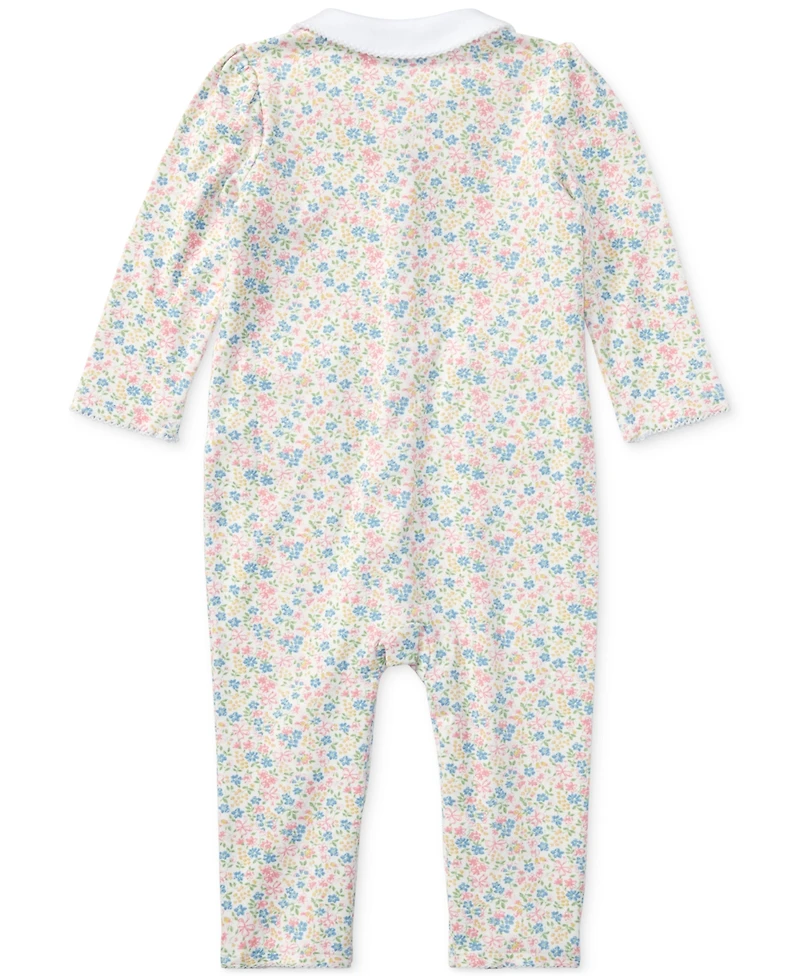 Polo Ralph Lauren Baby Girls Floral Print Cotton Coverall
