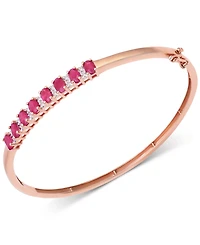 Tanzanite (3-1/8 ct. t.w.) & Diamond (1/8 Bangle Bracelet 14K Gold over Sterling Silver (Also Available Ruby, Emerald, and Sapphire)