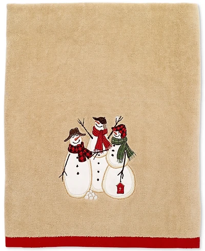 Avanti Snowman Gathering Holiday Cotton Bath Towel, 27" x 50"