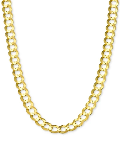 24" Open Curb Link Chain Necklace (5-3/4mm) in Solid 14k Gold