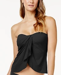 Vince Camuto Strapless Draped Tankini Top