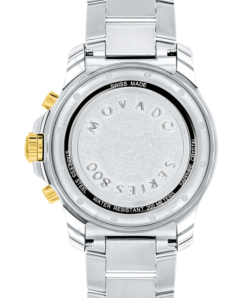 Movado Men's Swiss Chronograph Series 800 Two-Tone Pvd Stainless Steel Bracelet Diver Watch 42mm