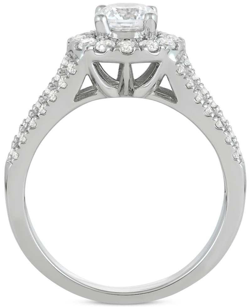 Diamond Halo Engagement Bridal Set (1-3/4 ct. t.w.) in 14k White Gold