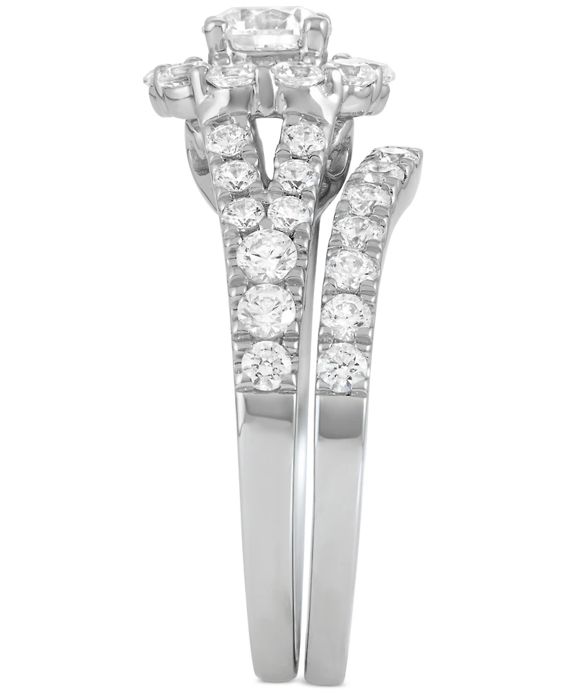 Diamond Halo Bridal Set (2 ct. t.w.) in 14k White Gold