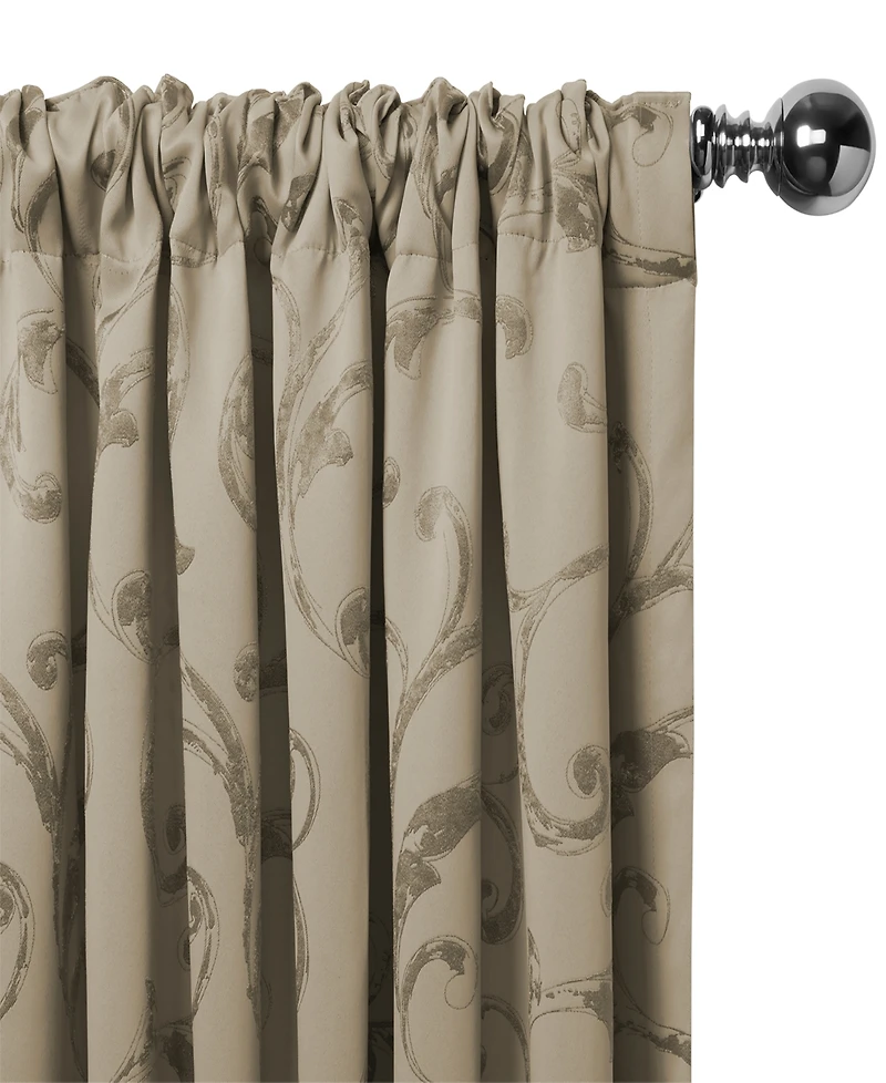 Elrene Home Fashions Mia Jacquard Scroll Blackout Window Curtain
